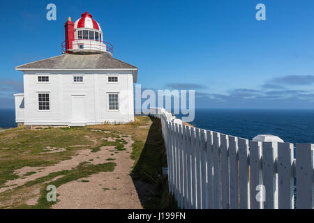 Uno dei due fari a Cape Spear, Terranova Foto Stock