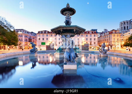 Lisbona, Portogallo a piazza Rossio Foto Stock