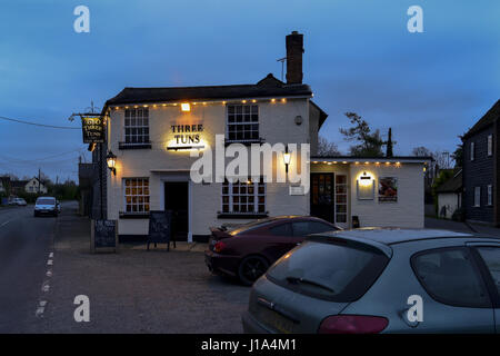 Il Three Tuns, Wethersfield Road, Finchingfield, Braintree, Essex Foto Stock