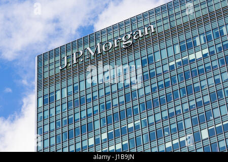 JP Morgan uffici a Canary Wharf, Docklands, Londra, Inghilterra Foto Stock