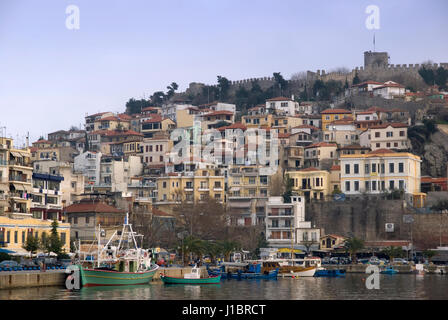 Vista da Kavala, cittadina situata nel nord della Grecia Foto Stock