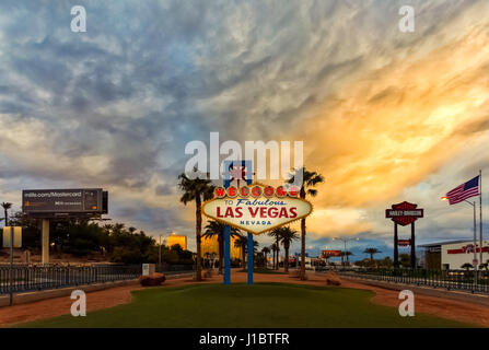 Cartello di Benvenuto a Las Vegas Foto Stock