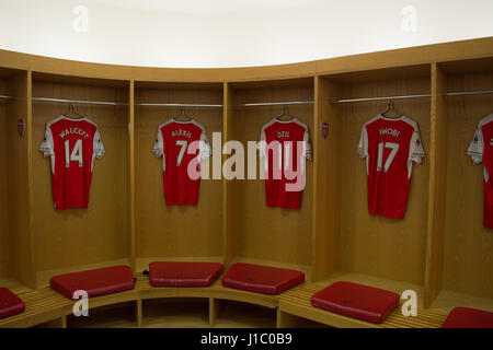 Arsenal Player camicie, 2017 Foto Stock