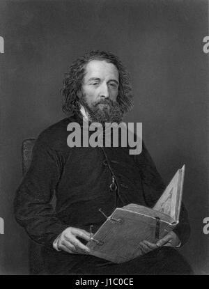 Alfred, Signore Tennyson (1809-92), ha preso atto del poeta inglese, ritratto, Foto Stock