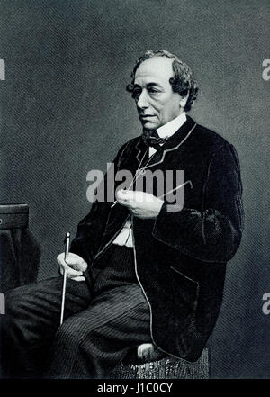 Hans Christian Andersen (1805-75), scrittore danese, Ritratto, incisione Foto Stock