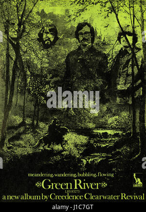 1969 British pubblicità per i Creedence Clearwater Revival LP Green River. Foto Stock