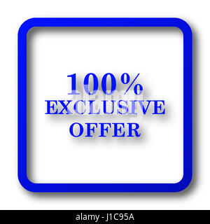 100% offerta esclusiva icona. 100% offerta esclusiva sito web pulsante su sfondo bianco. Foto Stock