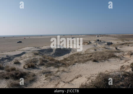 Le dune di sabbia e spiaggia su Rømø, un'isola danese nel designato dall'UNESCO World Heritage Site - Il mare di Wadden, che la Danimarca è il più grande parco naturale. Foto Stock