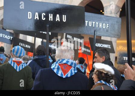 Milano (Italia), 'Memory giorno", manifestazione in ricordo dei deportati nei campi di concentramento nazisti Foto Stock