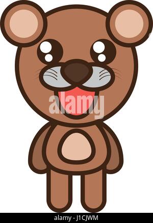 Carino bear toy kawaii immagine Illustrazione Vettoriale