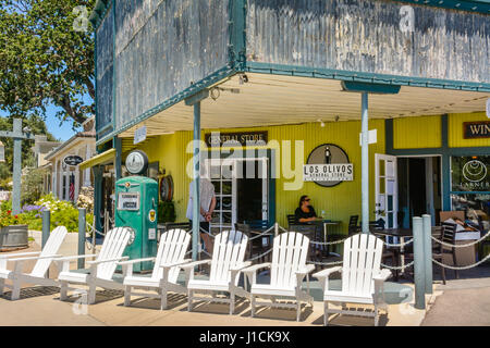 Ingresso al Los Olivos General Store, un vintage edificio in metallo con affascinante e mercanzia eclettico di Santa Ynez Wine Country, Los Olivos, CA Foto Stock