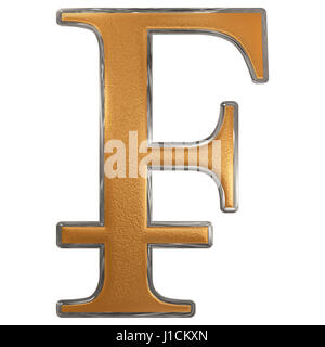 Simbolo del franco francese, isolato su sfondo bianco, 3D illustrazione Foto Stock