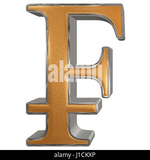 Simbolo del franco francese, isolato su sfondo bianco, 3D illustrazione Foto Stock