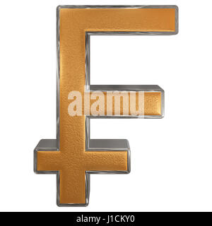 Simbolo del franco francese, isolato su sfondo bianco, 3D illustrazione Foto Stock