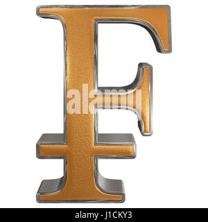 Simbolo del franco francese, isolato su sfondo bianco, 3D illustrazione Foto Stock