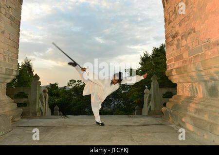 Tai Chi spada Foto Stock