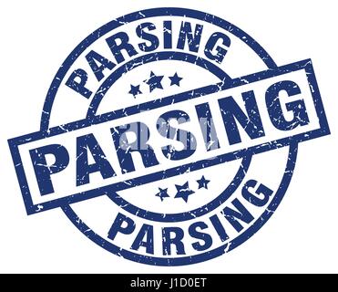 L'analisi di tondi blu timbro grunge Illustrazione Vettoriale