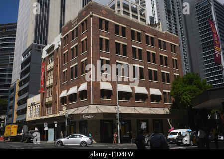 Brisbane, Australia: Cartier store in casa Invicta sull'angolo di Edward ed Elizabeth Streets Foto Stock