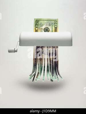 Us dollar essendo shredded Foto Stock