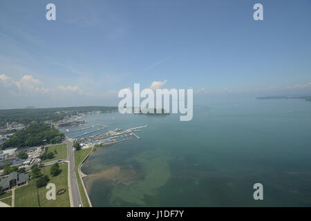 Vista dal monumento perrys su put-in-bay island Ohio Foto Stock