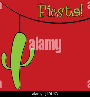 Funky disegnati a mano carta di cactus in formato vettoriale. Illustrazione Vettoriale