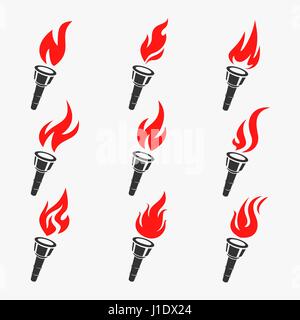 Fiaccola simbolo Set illustrazione vettoriale Illustrazione Vettoriale