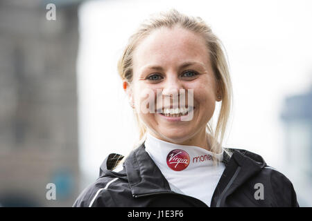 Londra, Regno Unito. Xx Apr, 2017. Charlotte Purdue (GBR). Photocall con la Elite runner britannica davanti alla Vergine denaro maratona di Londra che si svolge il 23 aprile 2017. Credito: Bettina Strenske/Alamy Live News Foto Stock