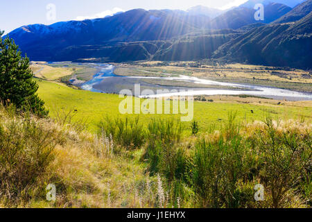 Paesaggio in Lewis Pass, Isola del Sud, Nuova Zelanda Foto Stock