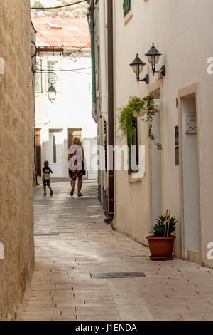 Nella citta di Pag, isola di Pag , Croazia Foto Stock