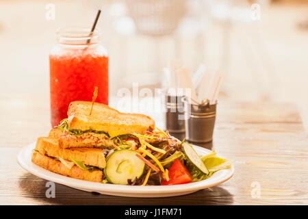 La Turchia brie sandwich allo stato fuso Foto Stock