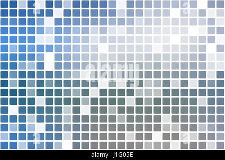 Bianco blu sfumature occasionali di vettore di opacità formelle quadrate in mosaico su sfondo bianco Illustrazione Vettoriale