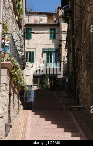 Dietro le strade di Assisi Foto Stock