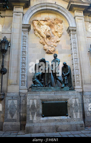 Monumento ai martiri del 1809. Garriga ho Bachs square, Barcellona, in Catalogna, Spagna Foto Stock