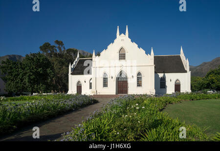 Chiesa olandese riformata, Franschhoek, Western Cape, Sud Africa Foto Stock