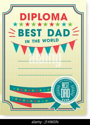 I padri felice giorno della carta vintage retrò. Illustrazione Vettoriale
