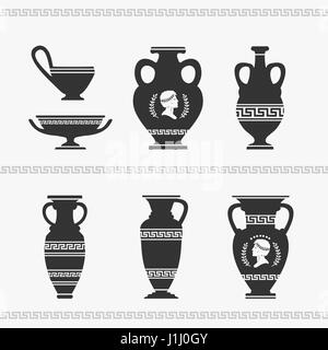Vaso greco Imposta Illustrazione Vettoriale Illustrazione Vettoriale