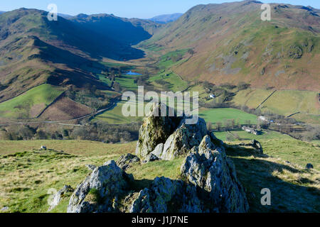 Vista da Hallin cadde sul bordo di Ullswater, Lake District, Inghilterra Foto Stock