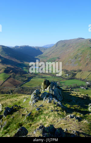 Vista da Hallin cadde sul bordo di Ullswater, Lake District, Inghilterra Foto Stock