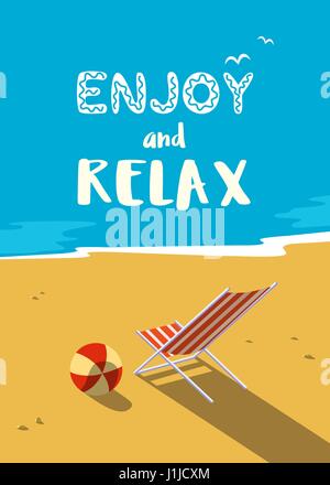 Estate mare paesaggio. Illustrazione Vettoriale