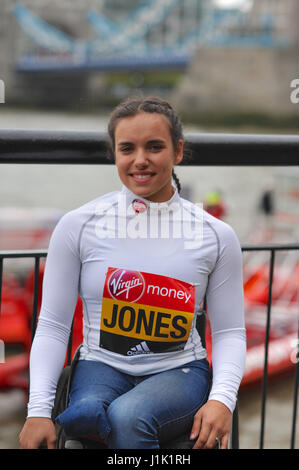 Londra, Regno Unito. 21st. Aprile, 2017. Jade Jones (GBR) presso la Vergine denaro maratona di Londra pre-gara photocall per la sedia a rotelle Elite, Tower Hotel, Londra, Regno Unito. Credito: Michael Preston/Alamy Live News Foto Stock