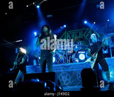 Las Vegas, NV, Stati Uniti d'America. Xxi Aprile, 2017. Antrace sul palco per 2017 Las Rageous Festival - Ven, Downtown Las Vegas Eventi Centro, Las Vegas NV, Aprile 21, 2017. Credito: JA/Everett raccolta/Alamy Live News Foto Stock