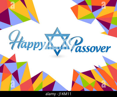 Felice Pasqua segno card illustration design su un sfondo colorato Foto Stock