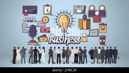 Composito Digitale di immagine composita di persone la visione di oggetti business Foto Stock