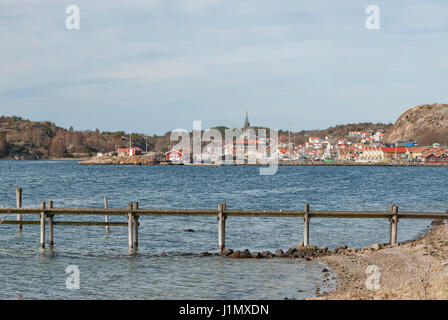 Grebbestad in Svezia dal mare Foto Stock