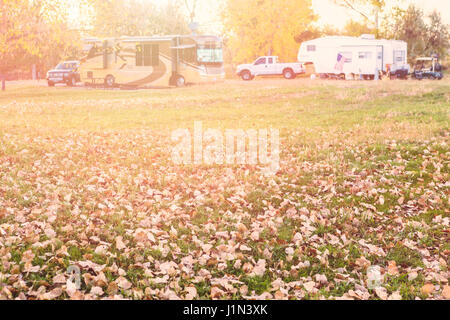 Campeggio a fine ottobre in Colorado. Foto Stock