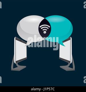 Tecnologie di comunicazione digitale Illustrazione Vettoriale