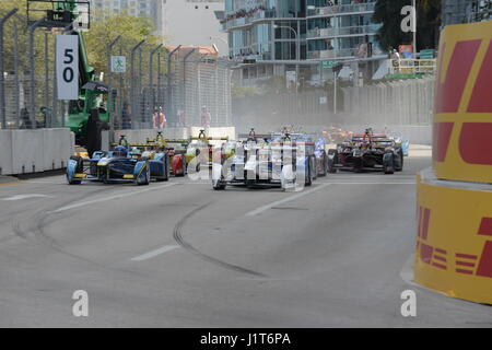 Formula di gara e le strade di Miami Foto Stock