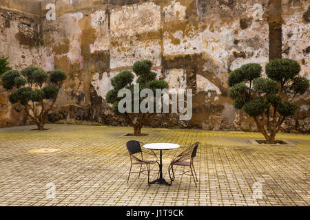 Cortile in antica medina El Jadida, Marocco Foto Stock