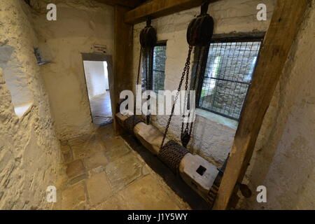 La Portcullis al Castello di Cahir in Irlanda Foto Stock