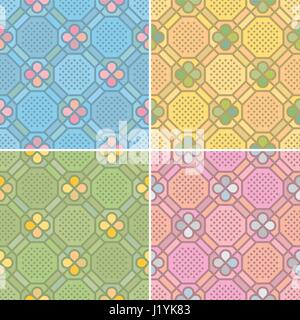 Seamless pattern in 4 varianti di colore (vector) Illustrazione Vettoriale